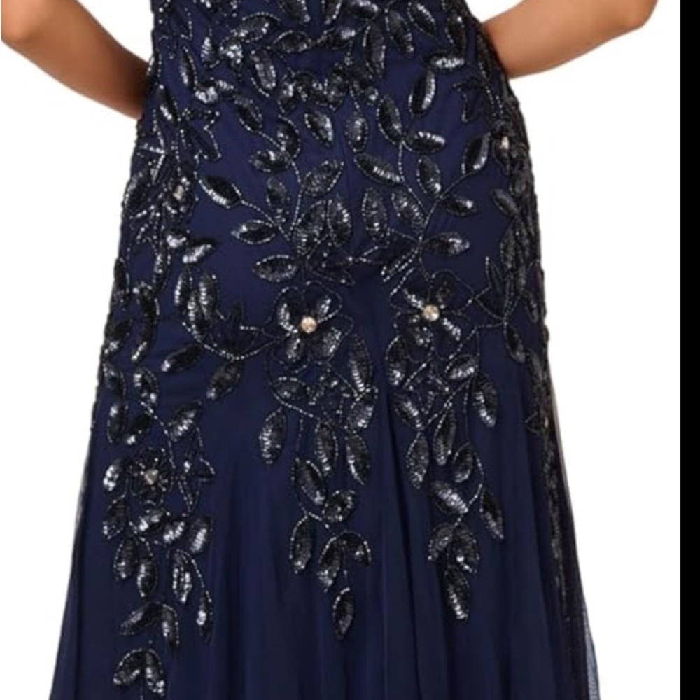 Adrianna Papell Blue Sequin Embellished Gown for Wedding/Mother of the Bride - Picture 4 of 5